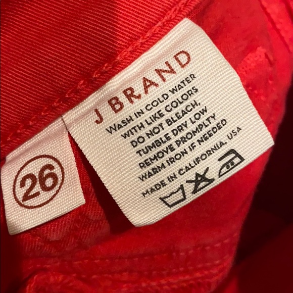 J Brand Skinny Leg Jeans - Size 26 - Red - Picture 5 of 6